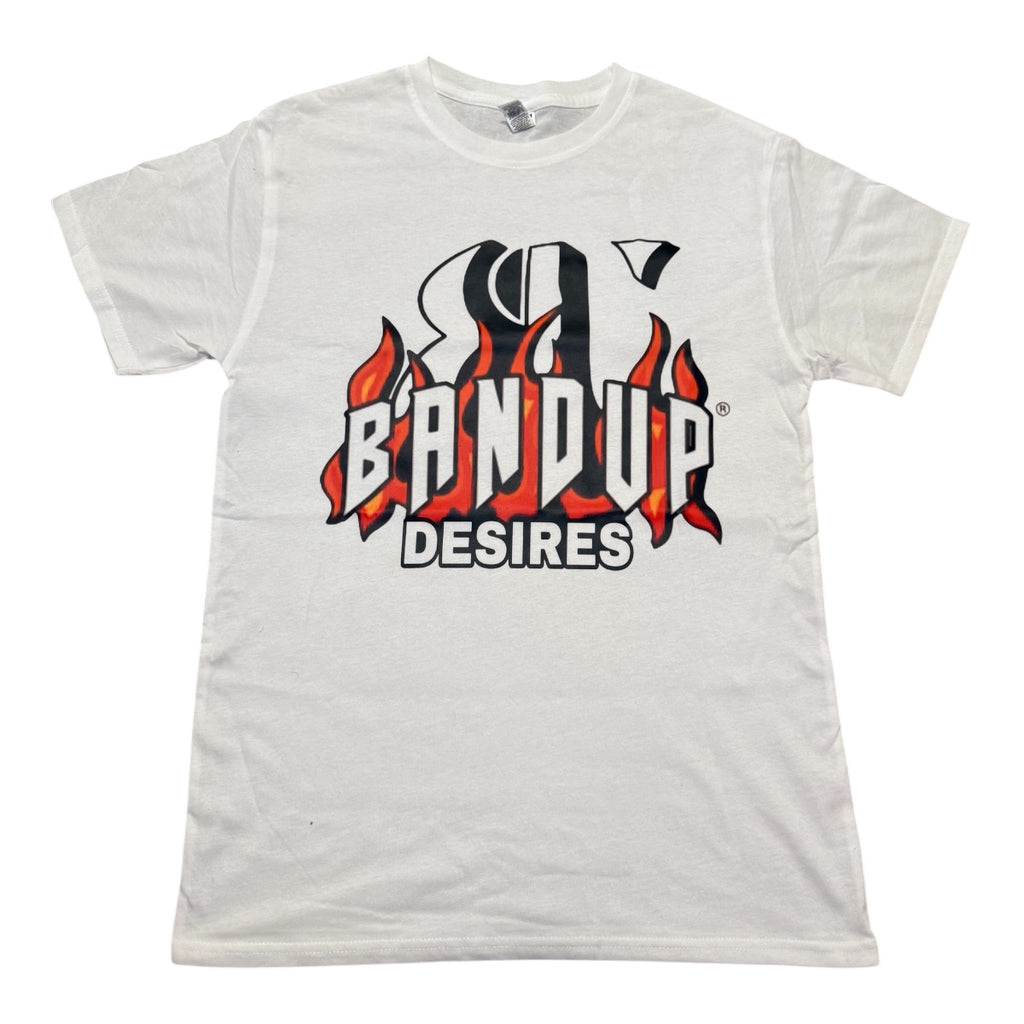 White "FIRE RED" Short Sleeve